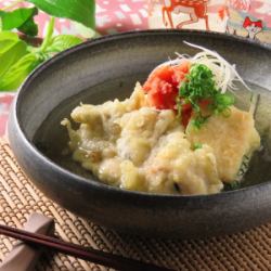 牡蠣と胡麻豆腐の揚げ浸し