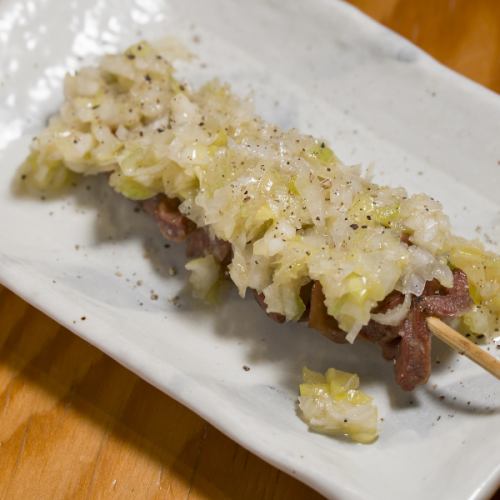 Salted and green onion flounder skewers