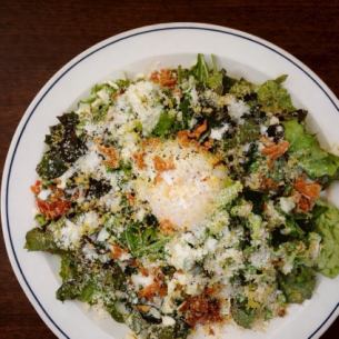 Two-Cheese Caesar Salad with a Soft-boiled Egg