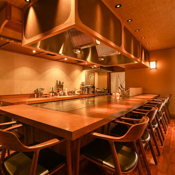 [Teppanyaki Counter] Counter seats where you can watch the teppanyaki cooking up close.Please use this restaurant for dates, etc.[Birthday/Anniversary/Date/Steak/Teppanyaki/Entertainment/Meat/Lunch/Lunch]