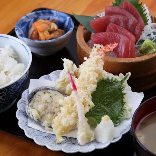 選べるお造りと天ぷら定食