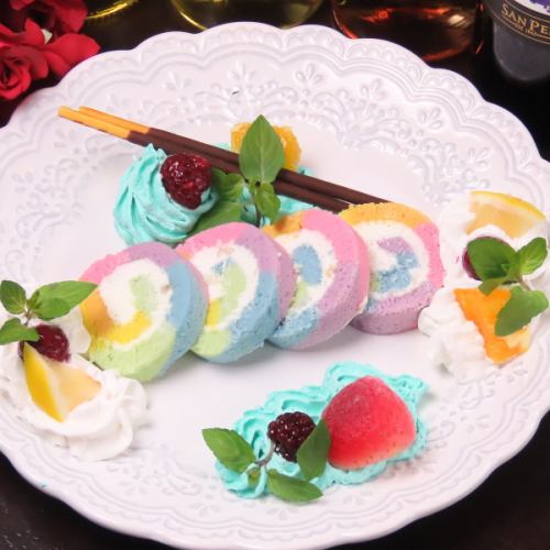 レインボーロールケーキ