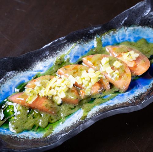 冷製バジルトマトスライス