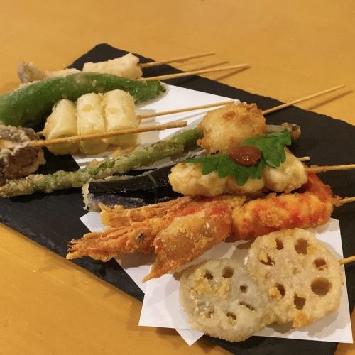10 skewers of fried food