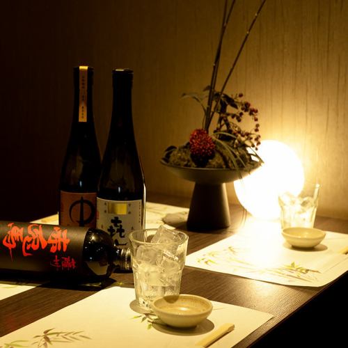 The chef carefully selects sake that goes well with tempura from all over the country!