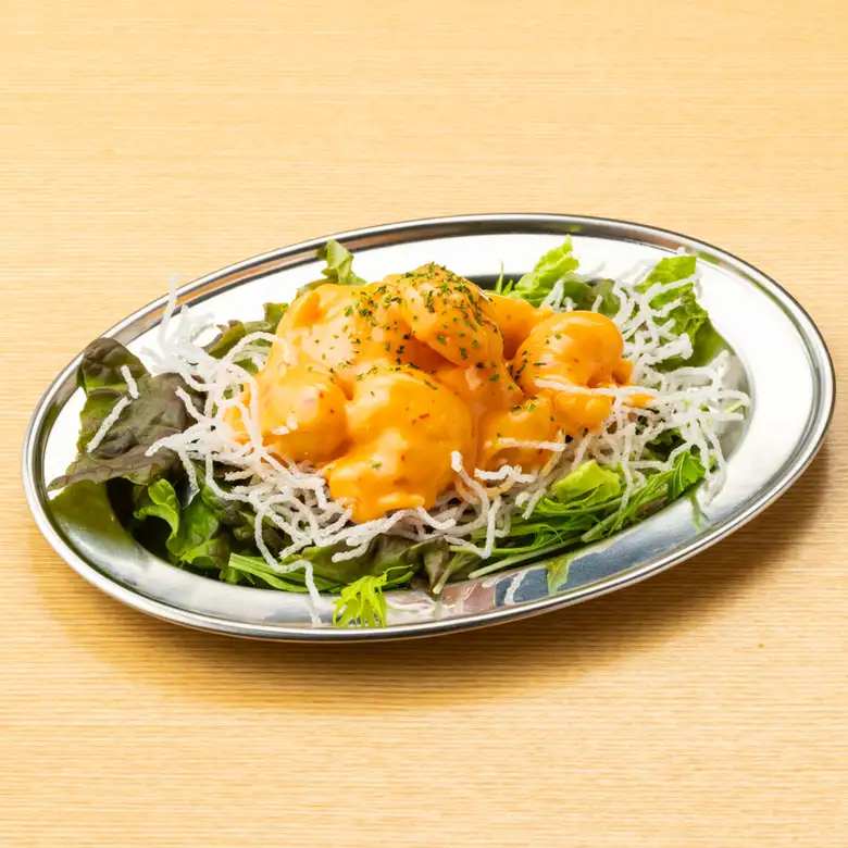 Plump and juicy shrimp mayonnaise