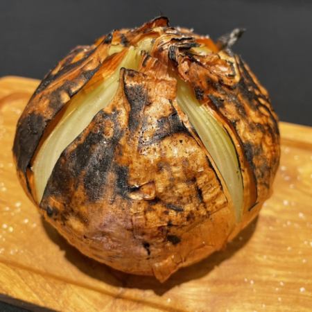 Whole onion baked in the oven