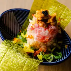 Sea urchin and fatty tuna