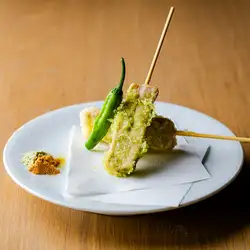 Rare tuna tempura with green juice