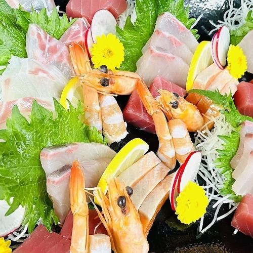 5 kinds of fresh fish sashimi for 5 people