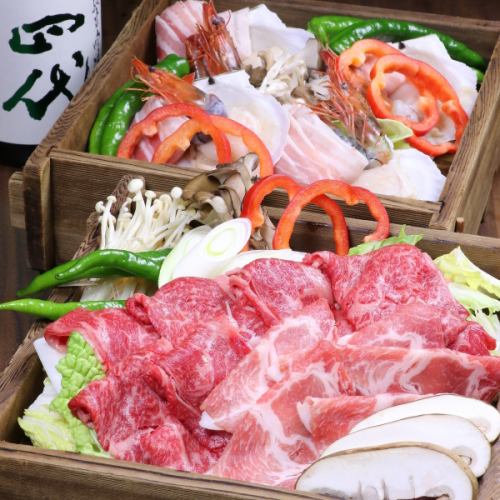 豐富的魚和肉！上等的日本牛肉！生惠比壽！全飲