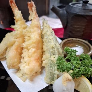 海老2尾と3種野菜の天麩羅