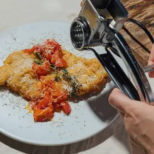 甜椒和新鲜番茄炸肉排