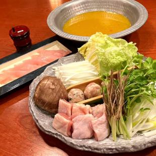 계절의 요리와 황금산초 시비레 닭 냄비 코스 <전 6품> 음료 무제한 포함 5,000엔