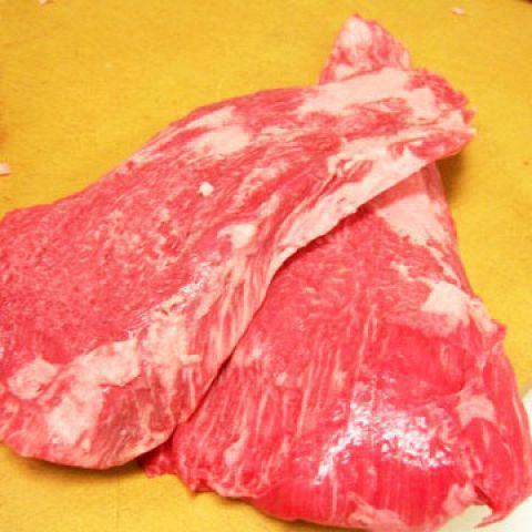 Rare part of domestic beef steak (lamb kawa)