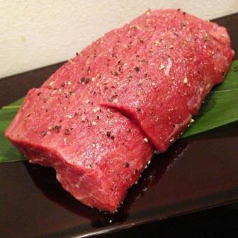 Rare part of domestic beef steak (tie)
