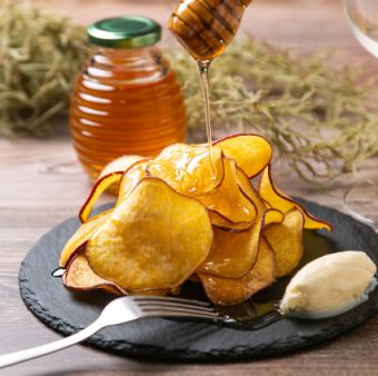 sweet potato honey chips mascarpone dip