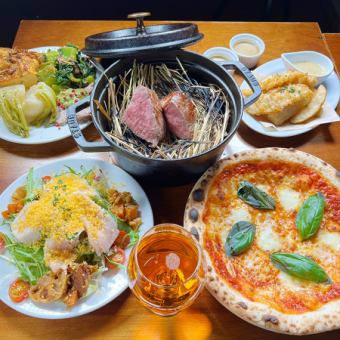 [Food only] Rivakoma's specialty! Grilled Kyushu Kuroge Wagyu beef♪ 9-item Wagyu beef course 3,850 yen