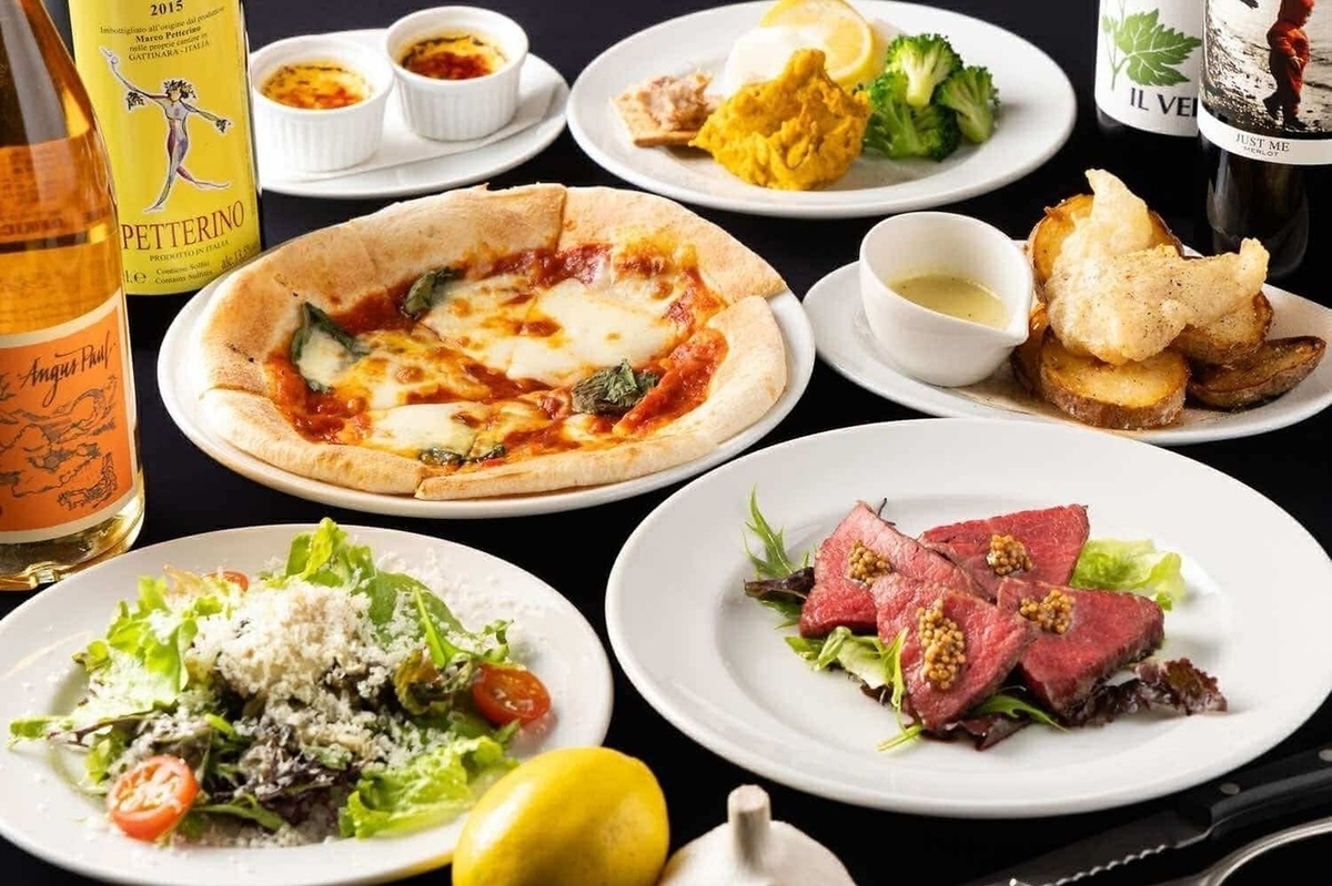 【九州産黒毛和牛の和牛コース】※お食事のみ 前菜からピザ、和牛メインも付いた大満足プラン | リバーサイド コマツ