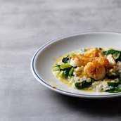 Hokkaido scallops and spring vegetable risotto