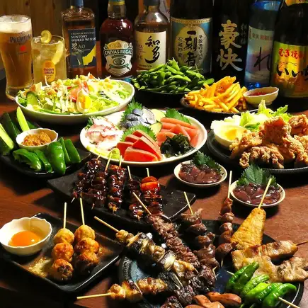 【仅限工作日！】享用美味的大山鸡火锅套餐♪ 8道菜，3小时畅饮，仅需4500日元。