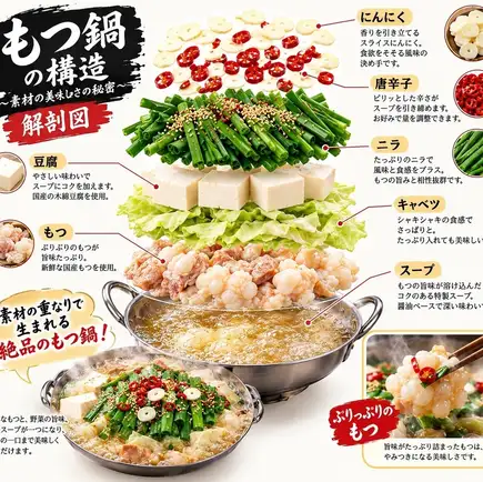 [120-minute all-you-can-drink included] Our signature motsunabe (offal hot pot) and charcoal-grilled dishes♪ Banquet course 4500 yen (tax included)