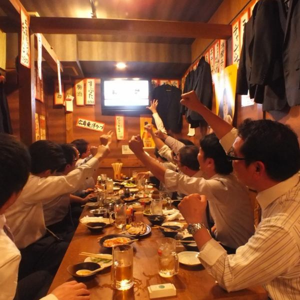 【個室は2部屋】店内奥のゆったりお座敷個室は人気の為予約必須!（20名～30名迄）TV付でスポーツ観戦もできます。