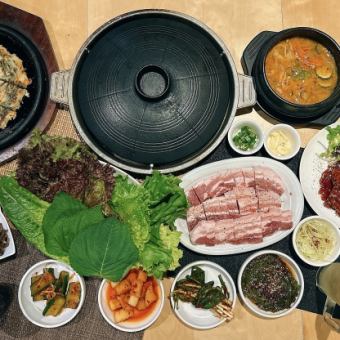 『ウォーターエイジング熟成』いよ高原無菌豚サムギョプサル+韓国料理【食べ放題】+ドリンクバー