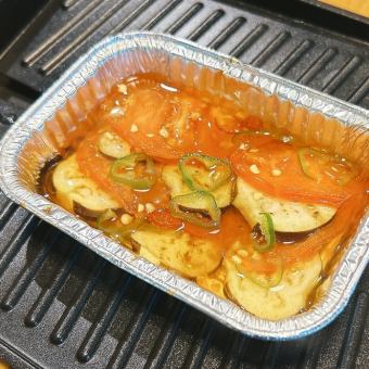 Summer vegetable stew with tomatoes and eggplant