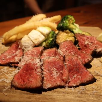 薪窯で仕上げる上州牛イチボのローストビーフと焼き野菜のコース