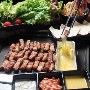 <<New sensation!>> Cheese fondue samgyeopsal (200g) for one person (with tortilla)