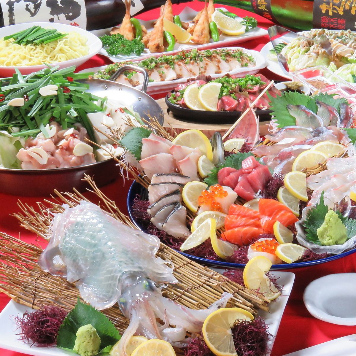 收集新鮮魚類，海鮮和福岡著名火鍋等福岡特產的商店。