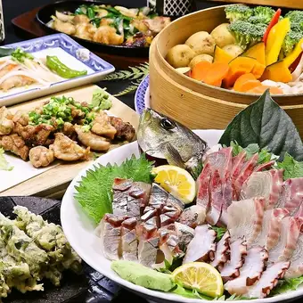 【月~木限定】生ビールOK！魚も肉も楽しめる◎120分飲み放題付き≪二代目コース5000円≫