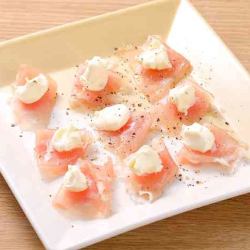 Raw ham and mascarpone