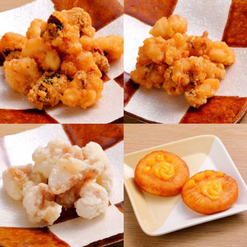 <Various fried foods>