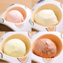 Various types of ice cream