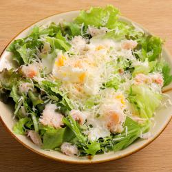 Caesar salad with snow crab and soft-boiled egg