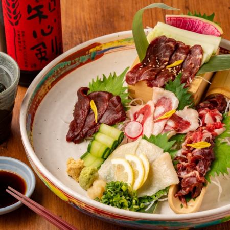 Horsemeat sashimi platter 3 kinds