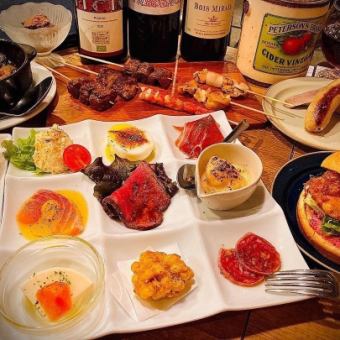 Perfect for anniversaries, dates, and girls' nights! Course for 2 people only ★ 20 items including chicken burgers and prosciutto ◆ 4,000 yen