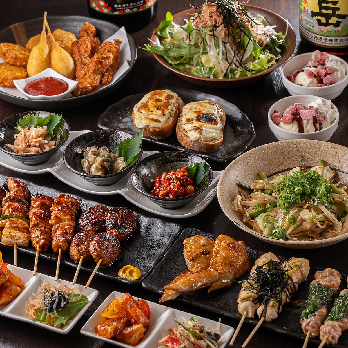 お酒を楽しみたい方に！焼き鳥や海鮮、揚げ物などお料理をたくさんご用意◎