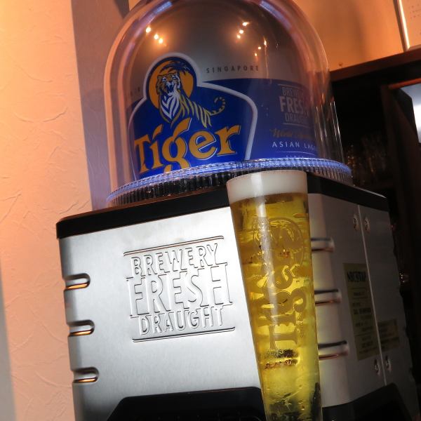 Tiger beer (raw) 1000 yen ◎ Various Asian beers and Asian wines are available ☆