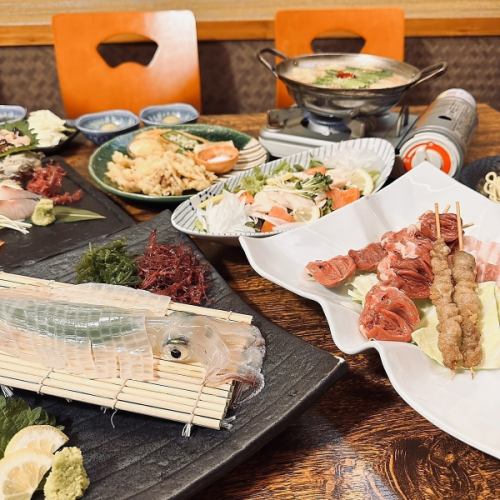 Plenty of Kyushu specialties! All-you-can-drink plan with live squid! Includes 5,000 yen.