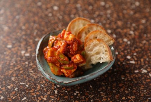 アボカドキムチとクリームチーズ