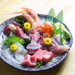 5 kinds of sashimi using fresh fish ♪