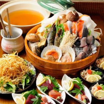 [.★5,000 yen (tax included) hot pot course (6 dishes + 2 hours of all-you-can-drink included) with your favorite hot pot and sushi made by a craftsman★.】