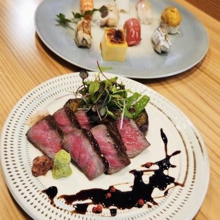 [Reservation required] Wagyu Edomae Sushi Course Sakura