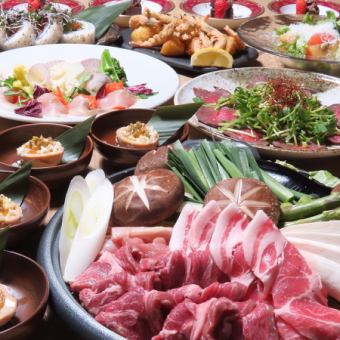 大人気の特上ラムも楽しめる★”肉の4種盛り陶板焼き”プラン『2H飲み放題付』6000→5500円