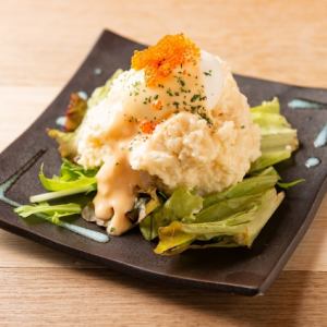 Homemade potato salad with sea urchin mayonnaise sauce