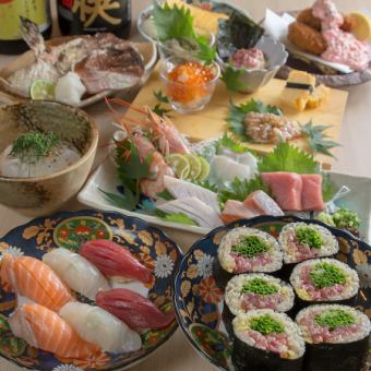 【うおまるの大満コース！】海鮮やお寿司を堪能◎〈全9品〉4000円(税込)