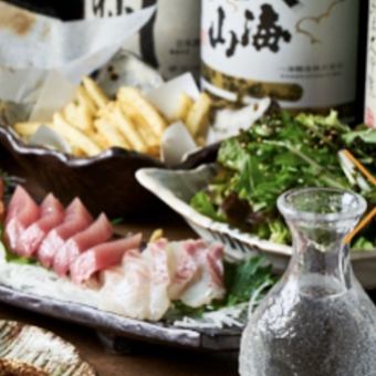 夏宴会コース◆旬のお刺身ニ種や名物白レバー炙りなど全10品＋120分飲放付5500円